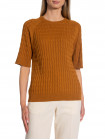 GANT TOP KNIT CABLE SS C-NECK CINNAMON BROWN